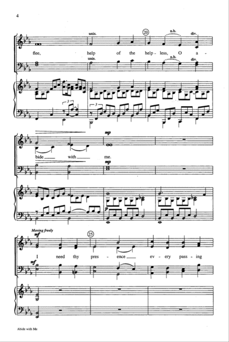 Abide With Me 4-Part scores gallery preview page 4