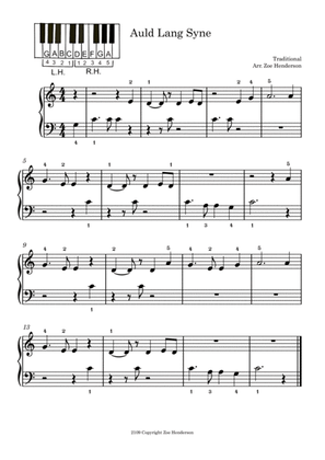 Auld Lang Syne (Beginner Piano)