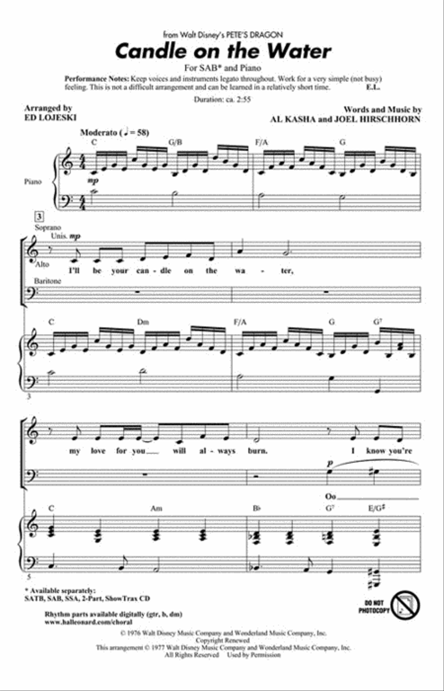 Candle on the Water Candle on the Water 3-Part scores gallery preview page 2