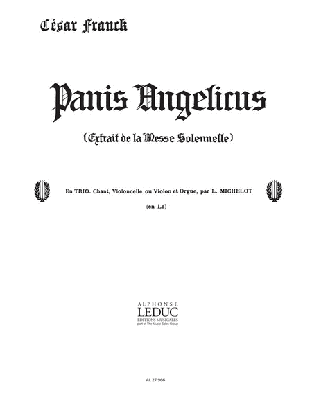 Franck Panis Angelicus No.14 Voice Violin Cello Organ Book