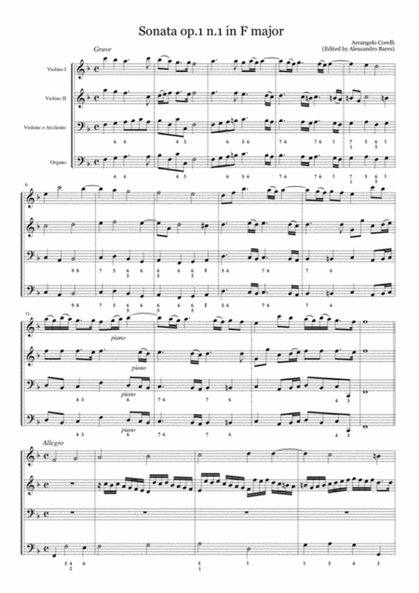 Corelli, Sonata op.1 n.1 in F major