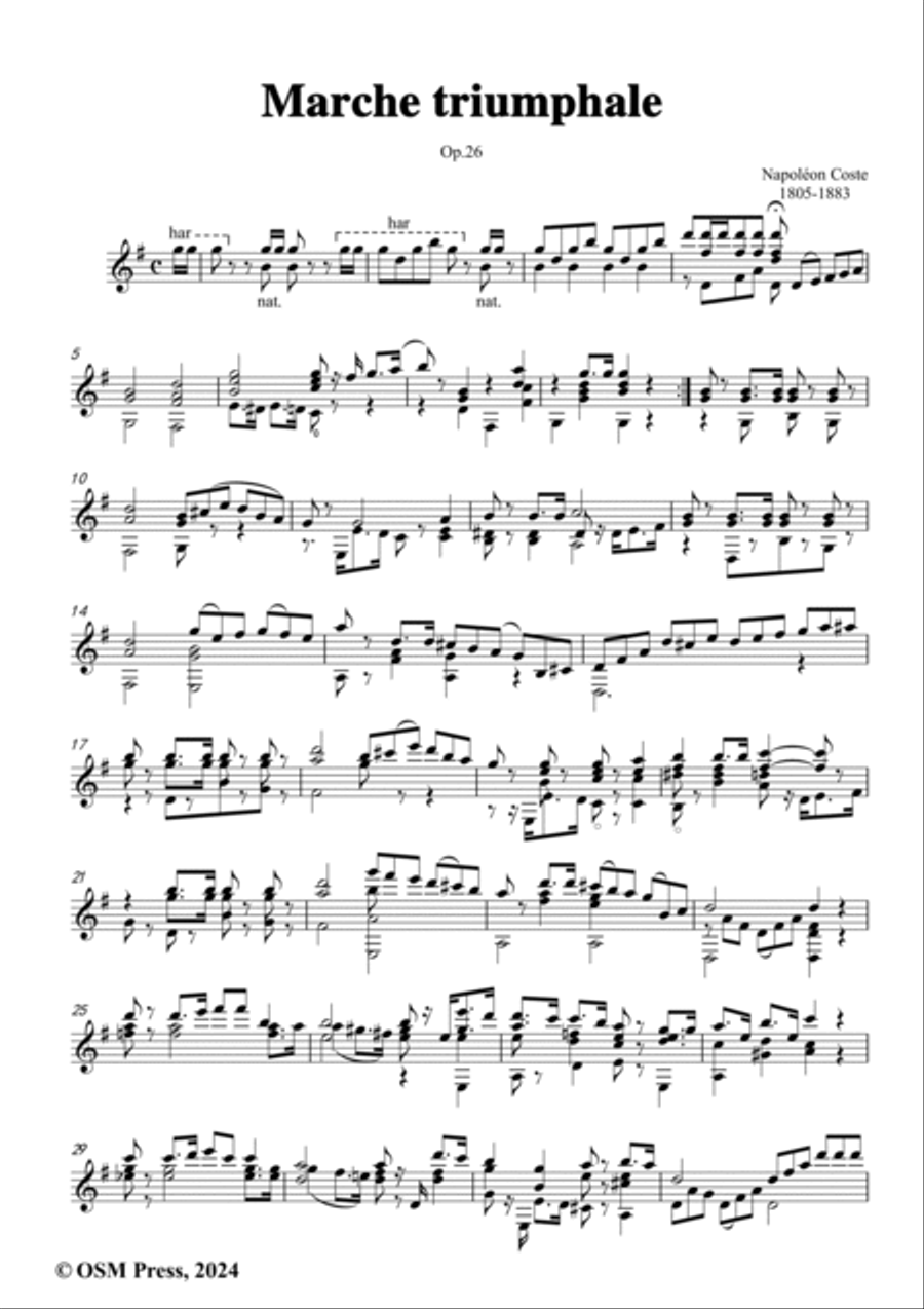 Coste-Marche triumphale,Op.26,for Guitar Acoustic Guitar scores gallery preview page 2