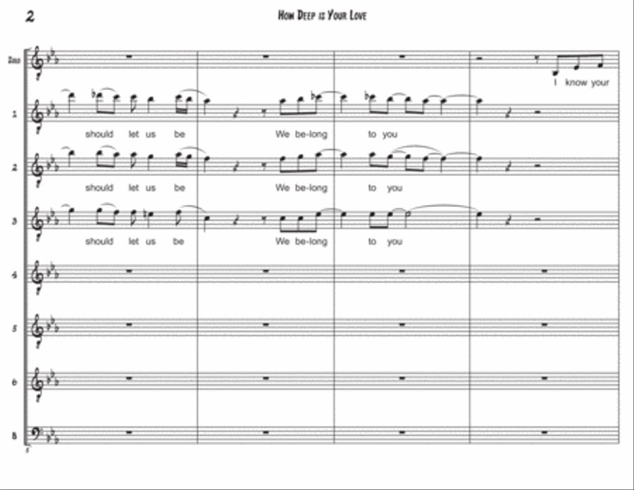 How Deep Is Your Love TTBB scores gallery preview page 3