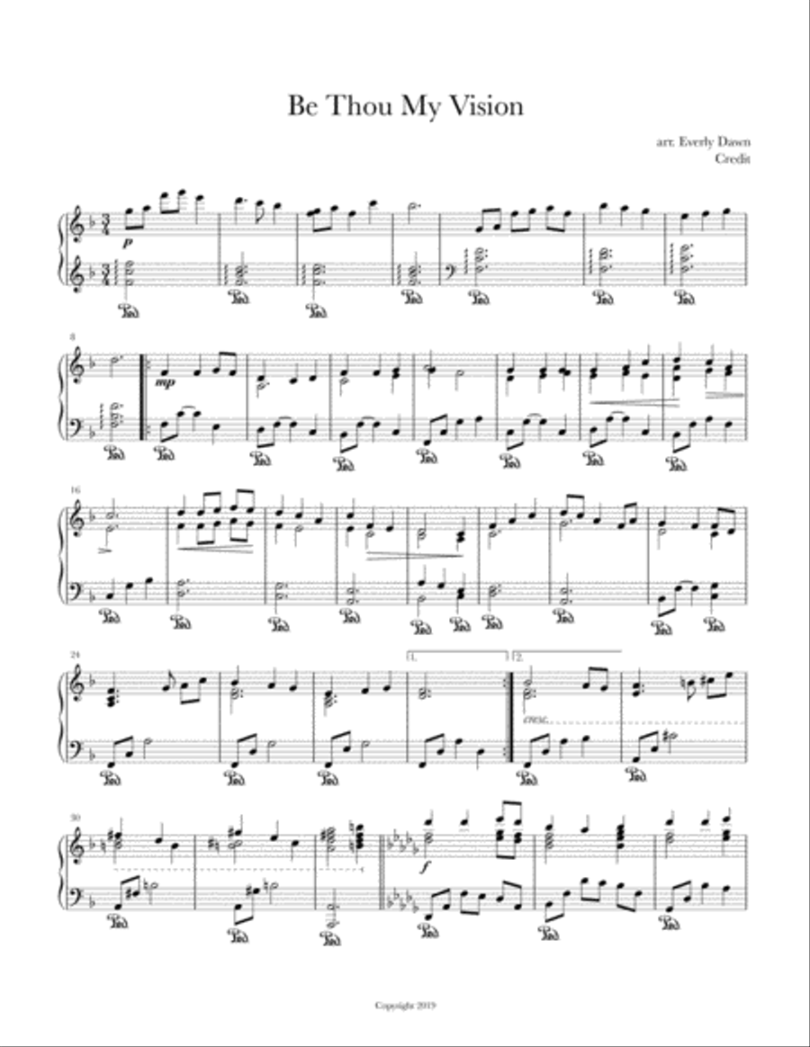 Be Thou My Vision Be Thou My Vision Piano Solo scores gallery preview page 1