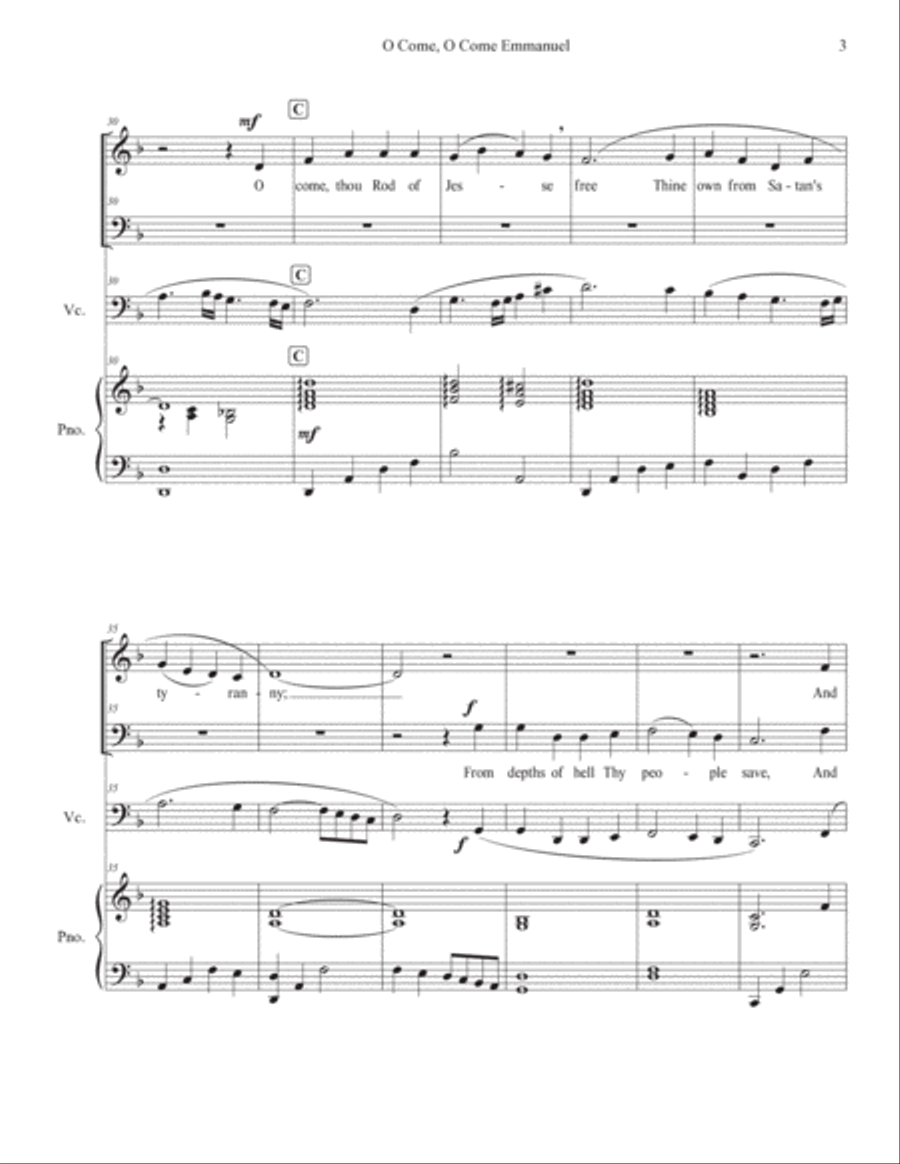 O Come, O Come Emmanuel 4-Part scores gallery preview page 3