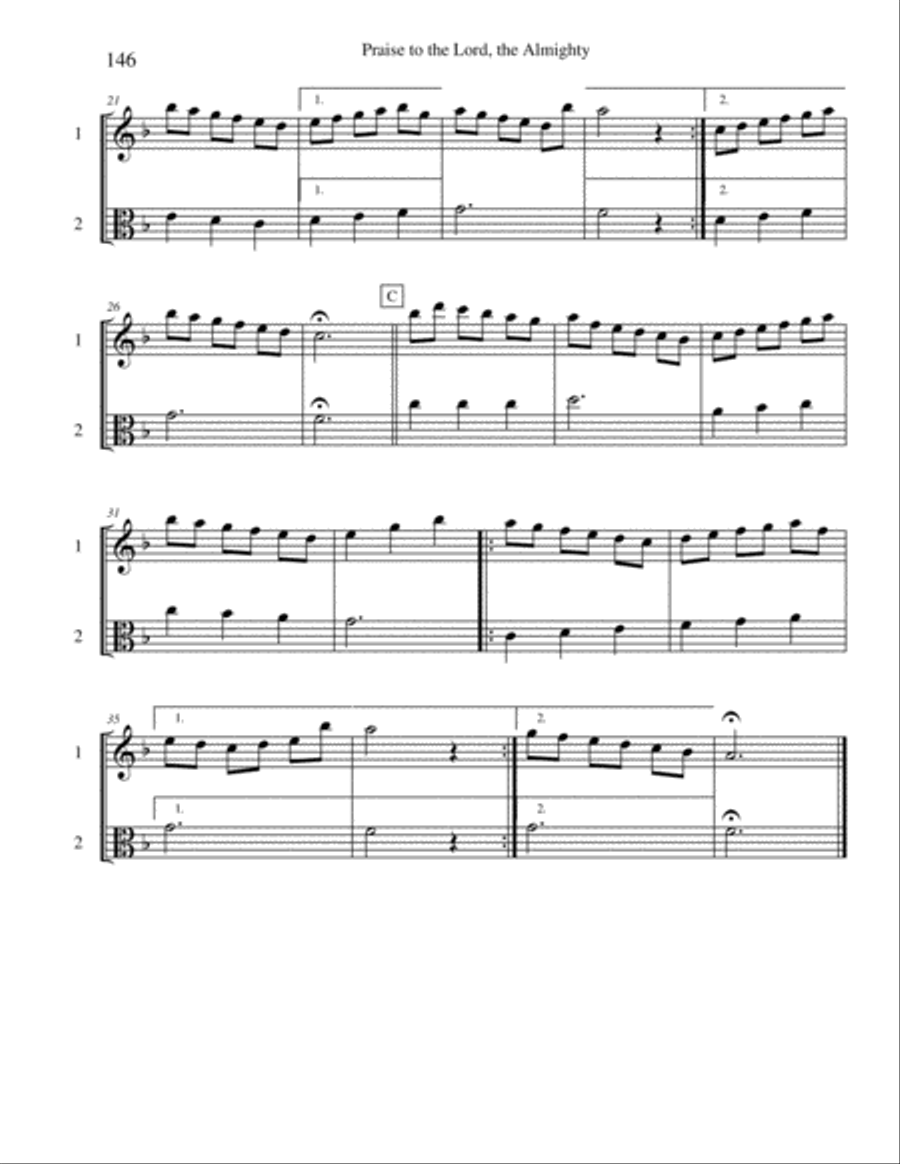 Ten Selected Hymns for the Performing Duet, Vol. 8 - violin and viola String Duet scores gallery preview page 6