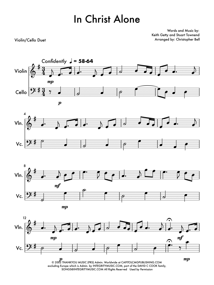In Christ Alone String Duet scores gallery preview page 1