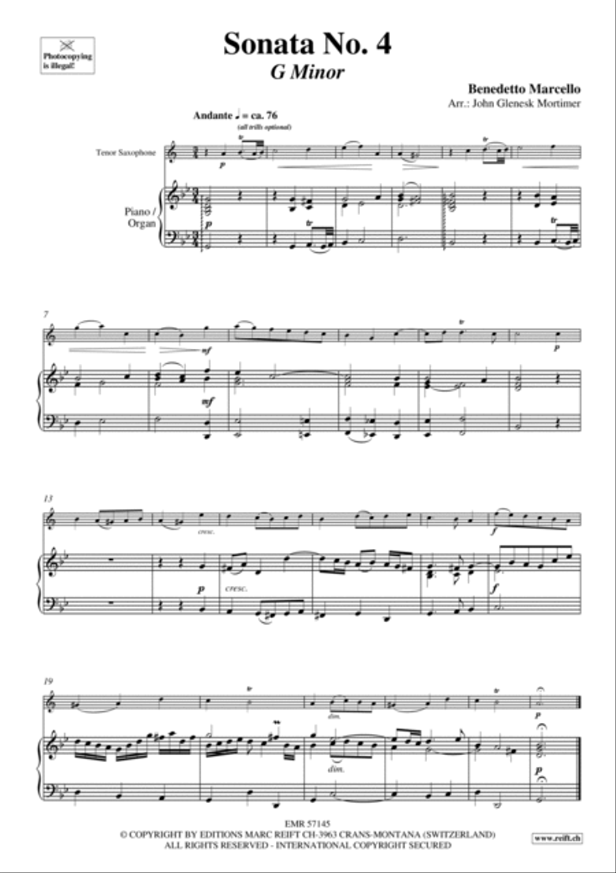 Sonata No. 4 Tenor Saxophone scores gallery preview page 4