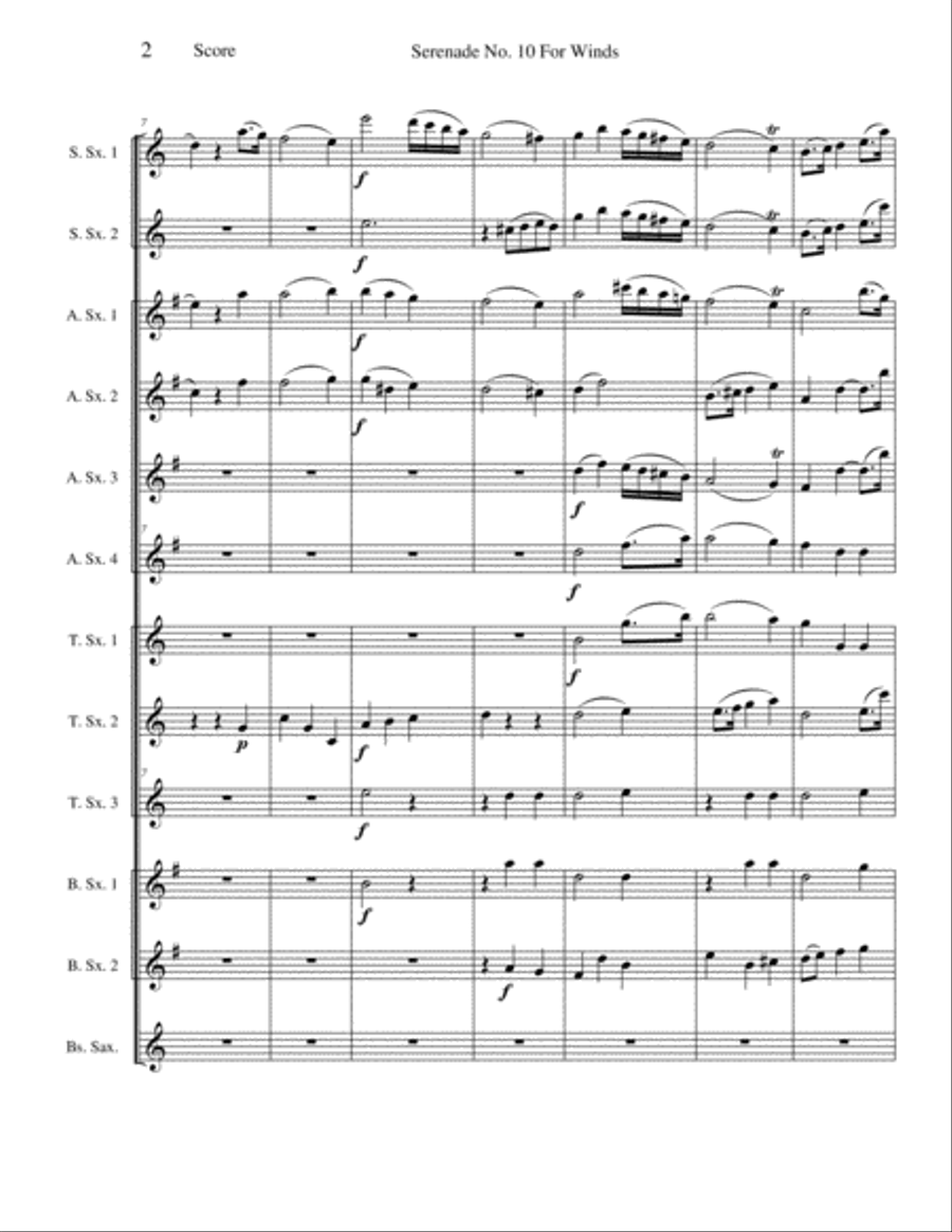 Serenade No. 10 for Winds - Mvt II (Menuetto) Large Ensemble scores gallery preview page 2