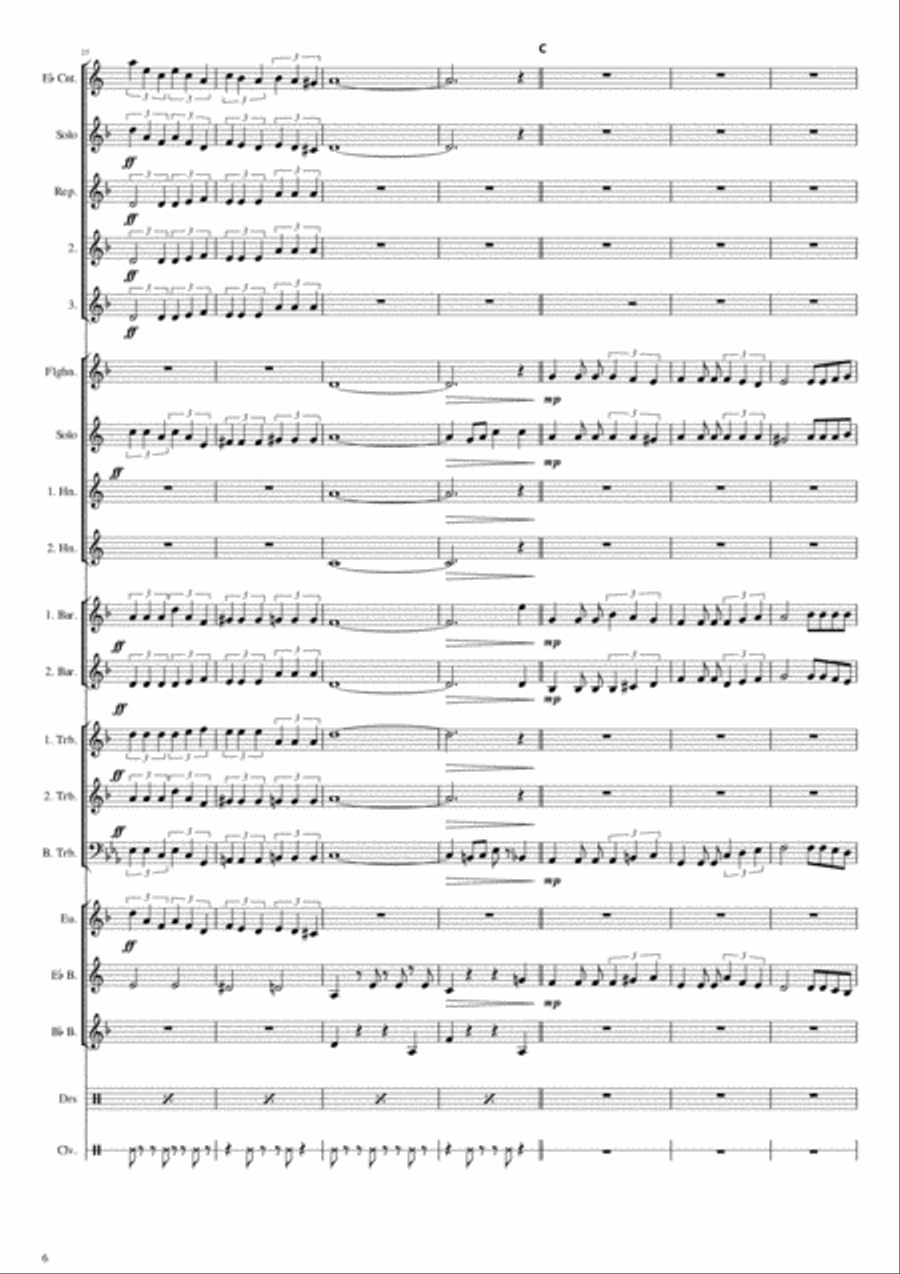 Besame Mucho (Kiss Me Much) Brass Ensemble scores gallery preview page 6