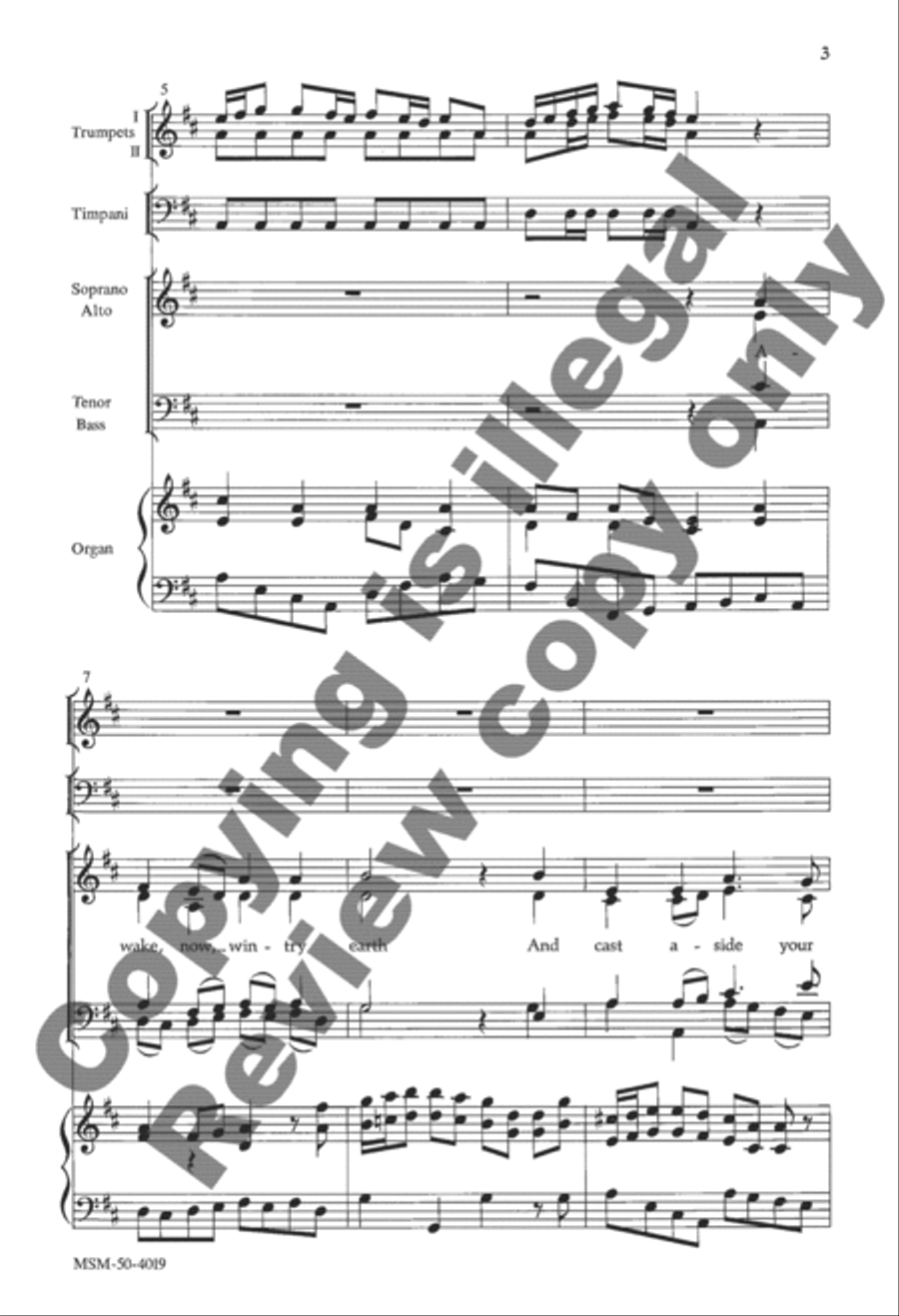 Awake, Now, Wintry Earth Awake, Now, Wintry Earth 4-Part scores gallery preview page 3
