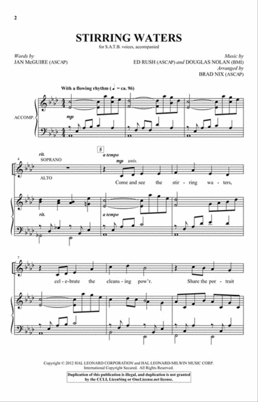Stirring Waters 4-Part scores gallery preview page 2