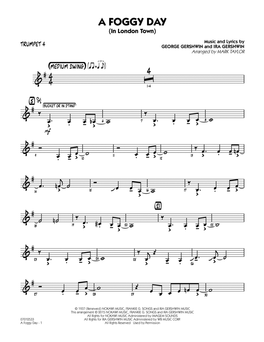 A Foggy Day (In London Town) - Trumpet 4 Trumpet scores gallery preview page 1