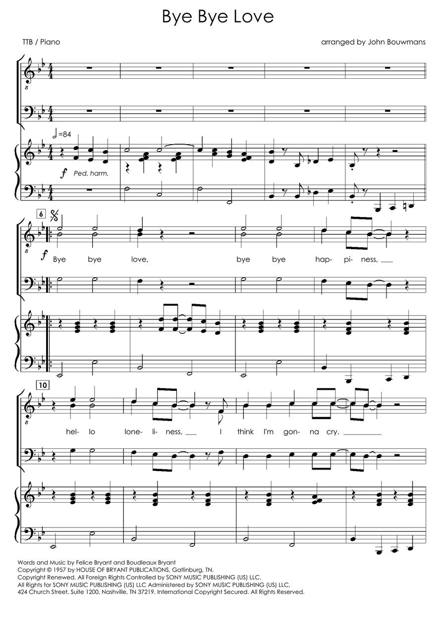 Bye Bye Love TTB scores gallery preview page 3