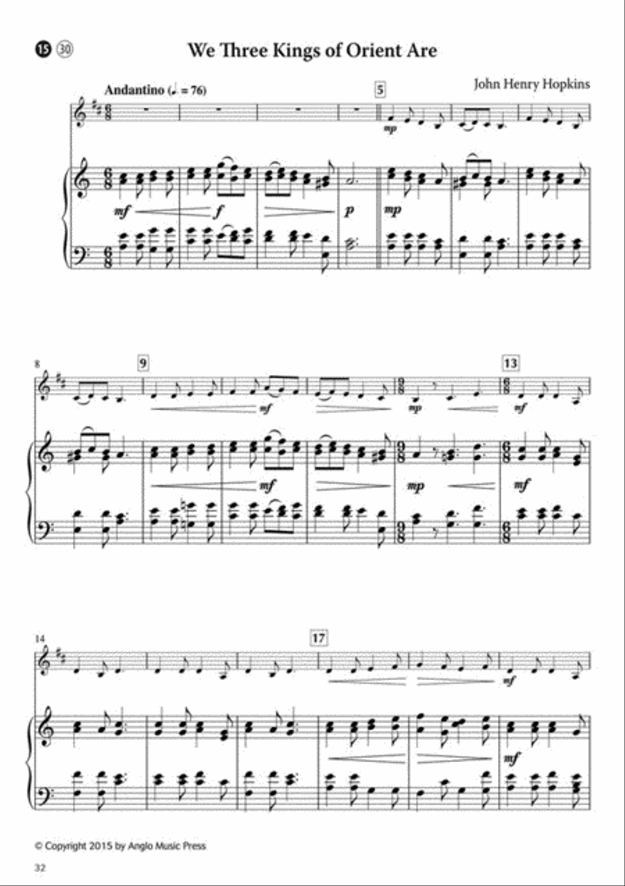 15 Easy Christmas Carols Clarinet Solo scores gallery preview page 5
