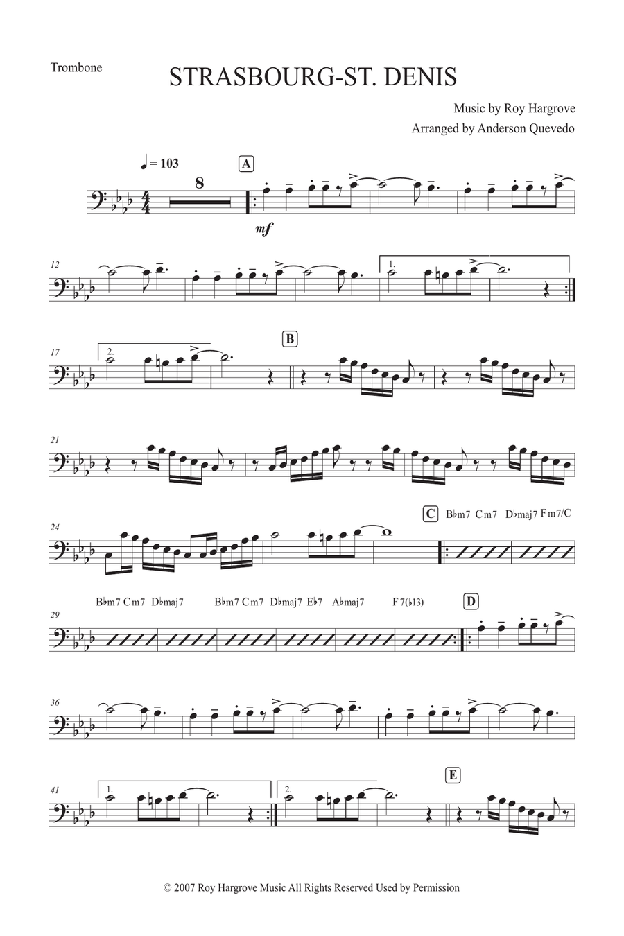 Strasbourg / St. Denis Trombone Solo scores gallery preview page 1
