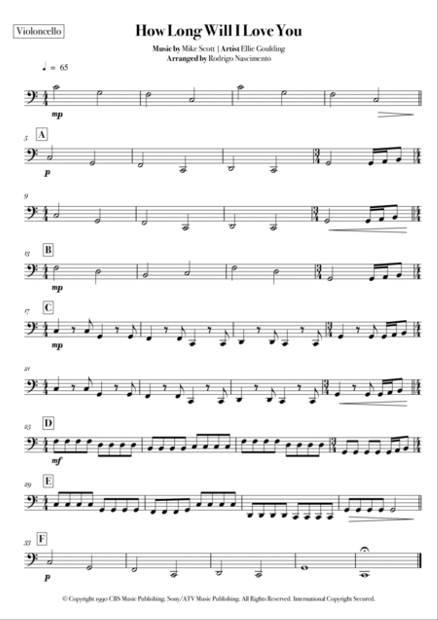 How Long Will I Love You String Quartet scores gallery preview page 4