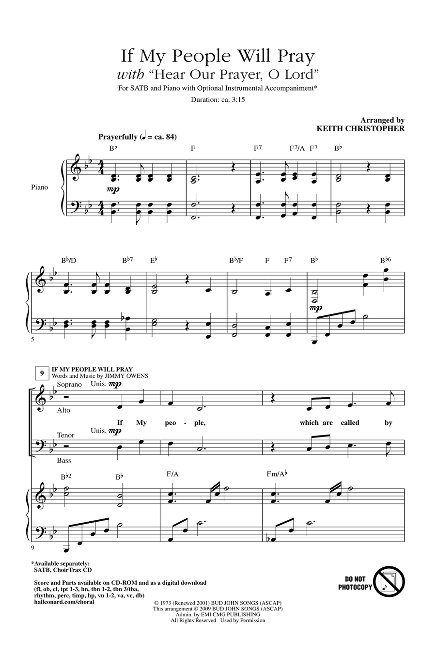 If My People Will Pray 4-Part scores gallery preview page 1