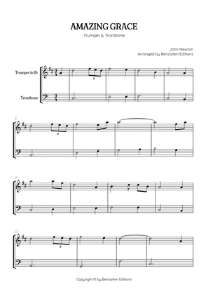 Amazing Grace • easy trumpet and trombone sheet music