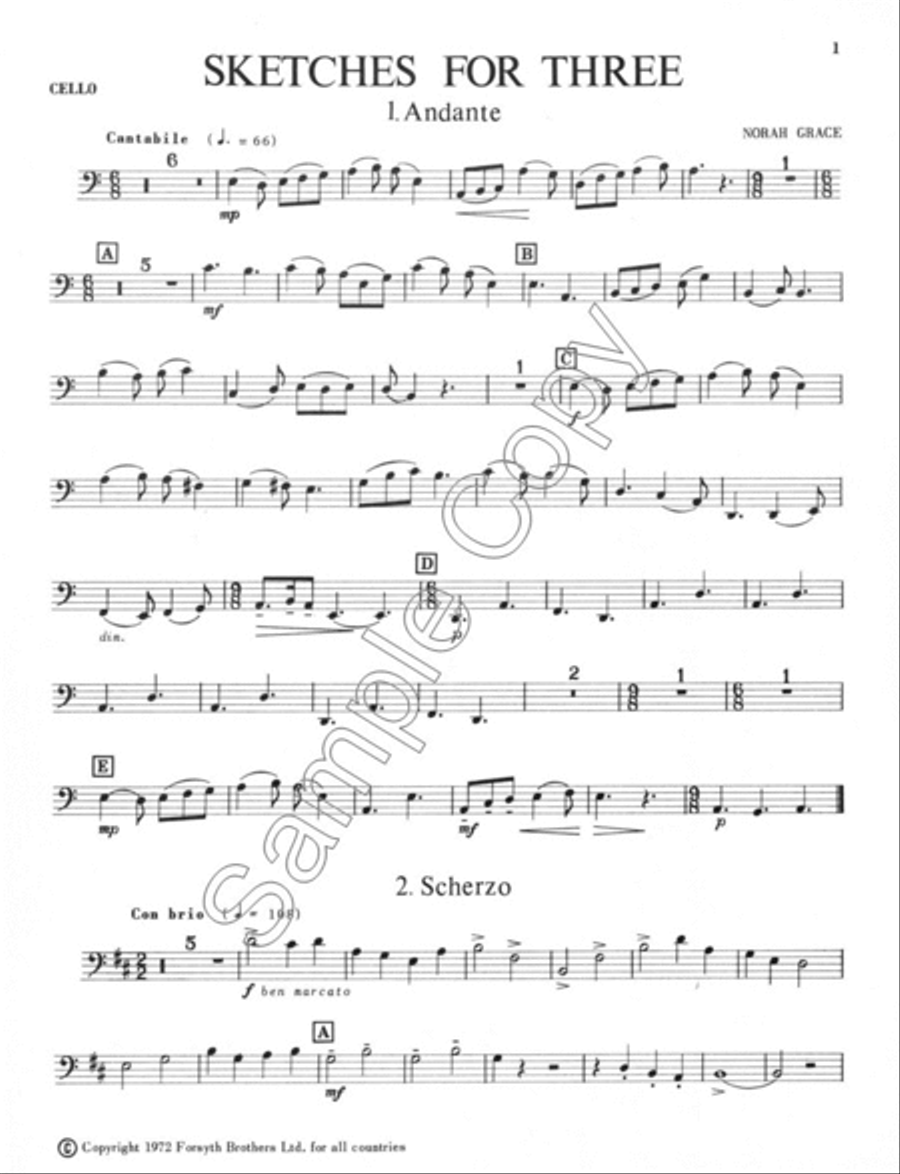 Sketches for Three Piano Trio scores gallery preview page 3
