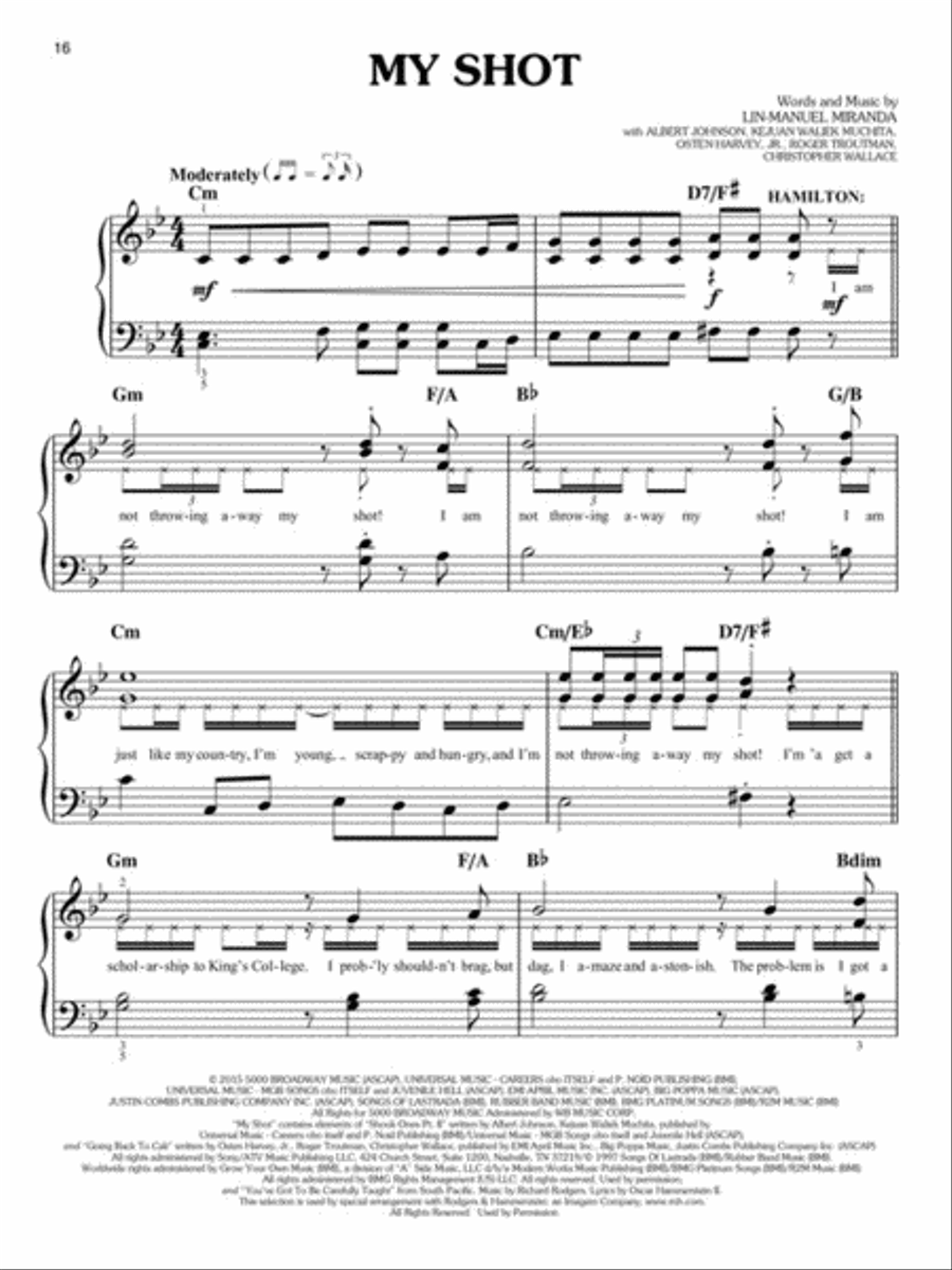 Hamilton Piano, Vocal scores gallery preview page 5