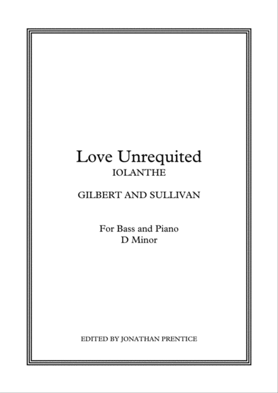Love Unrequited - Iolanthe (D Minor) Bass Voice scores gallery preview page 1