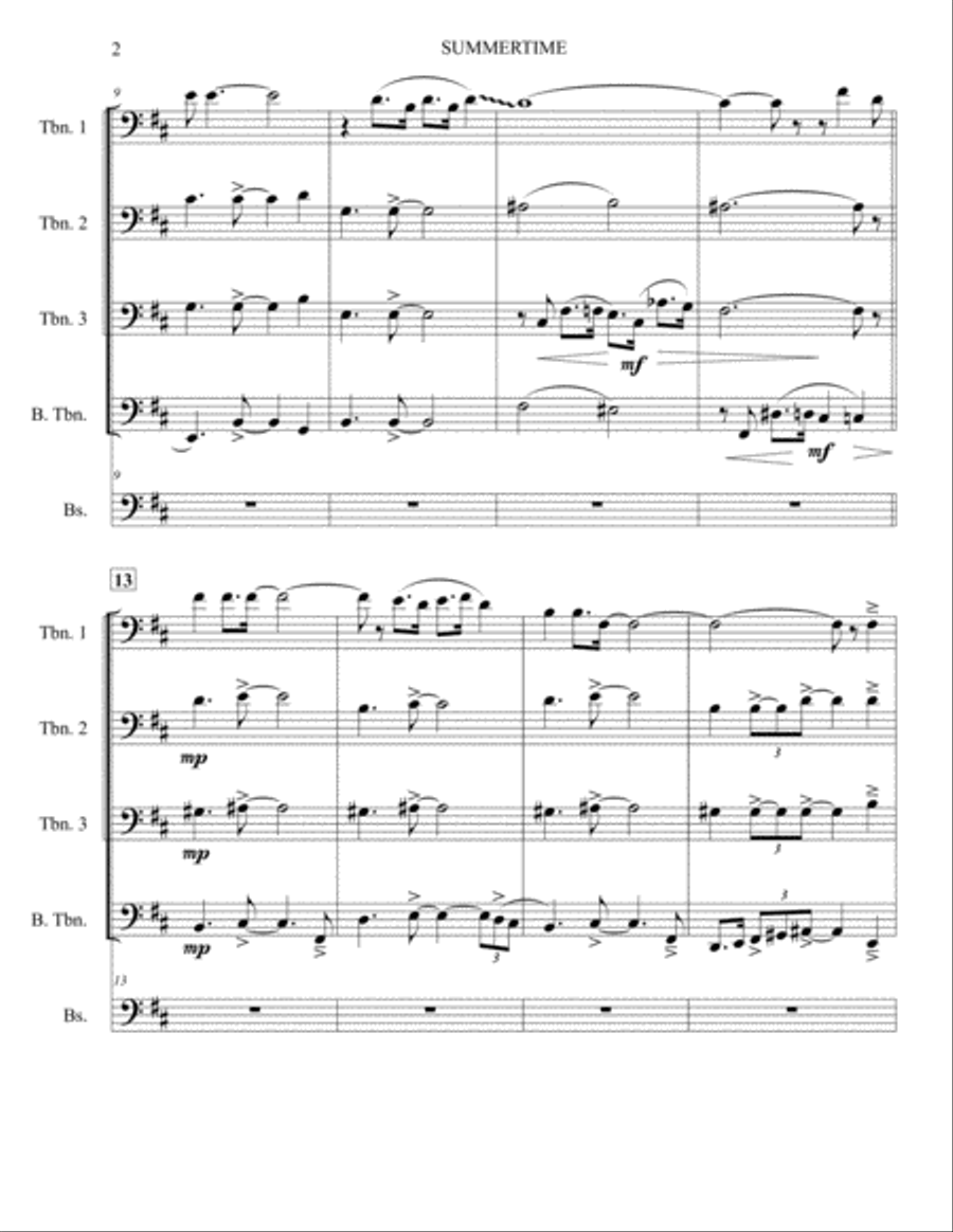 Summertime Summertime Brass Ensemble scores gallery preview page 2