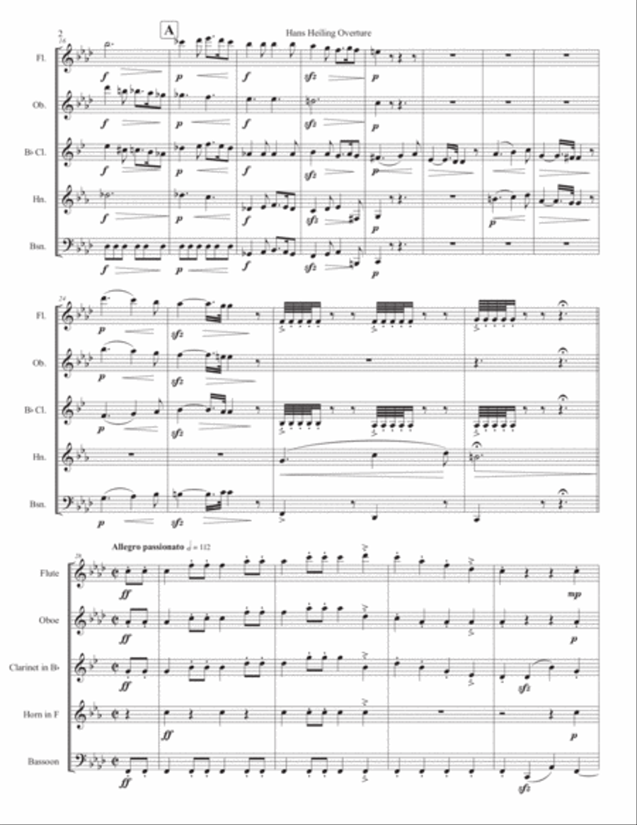 Hans Heiling Overture Opus 80 Woodwind Quintet scores gallery preview page 2