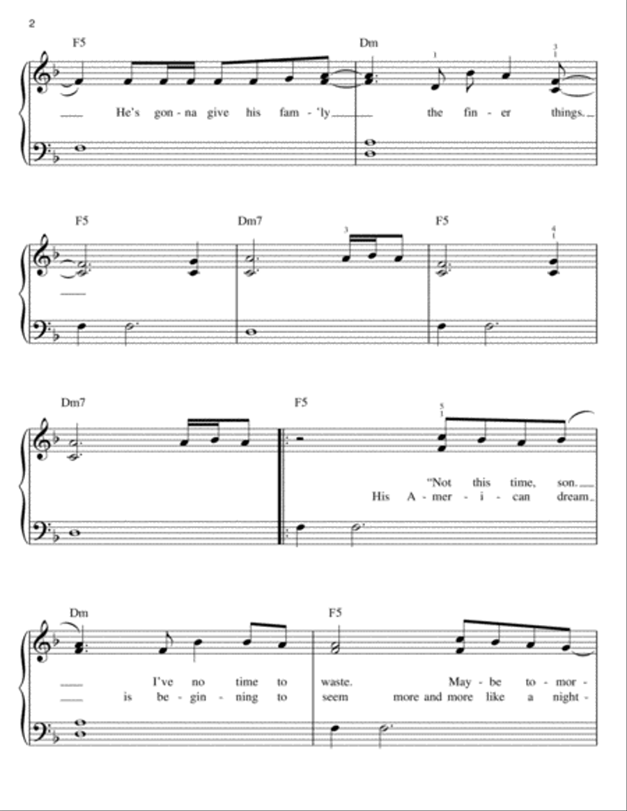 American Dream American Dream Easy Piano scores gallery preview page 2