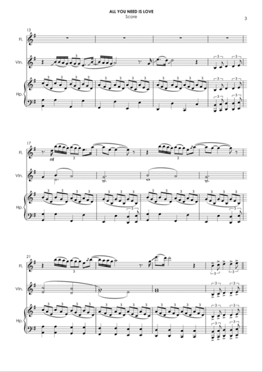 All You Need Is Love Piano Trio scores gallery preview page 3