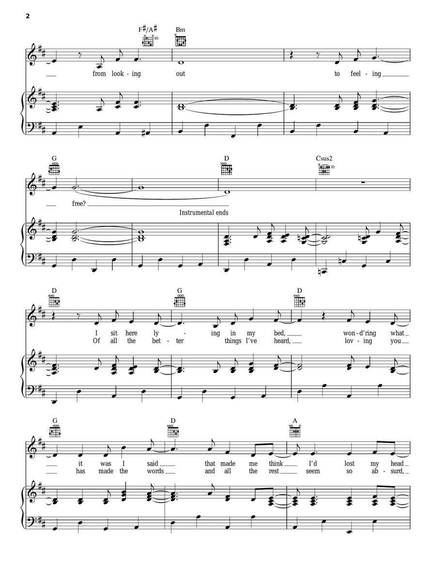 Please Be With Me Piano, Vocal, Guitar scores gallery preview page 2