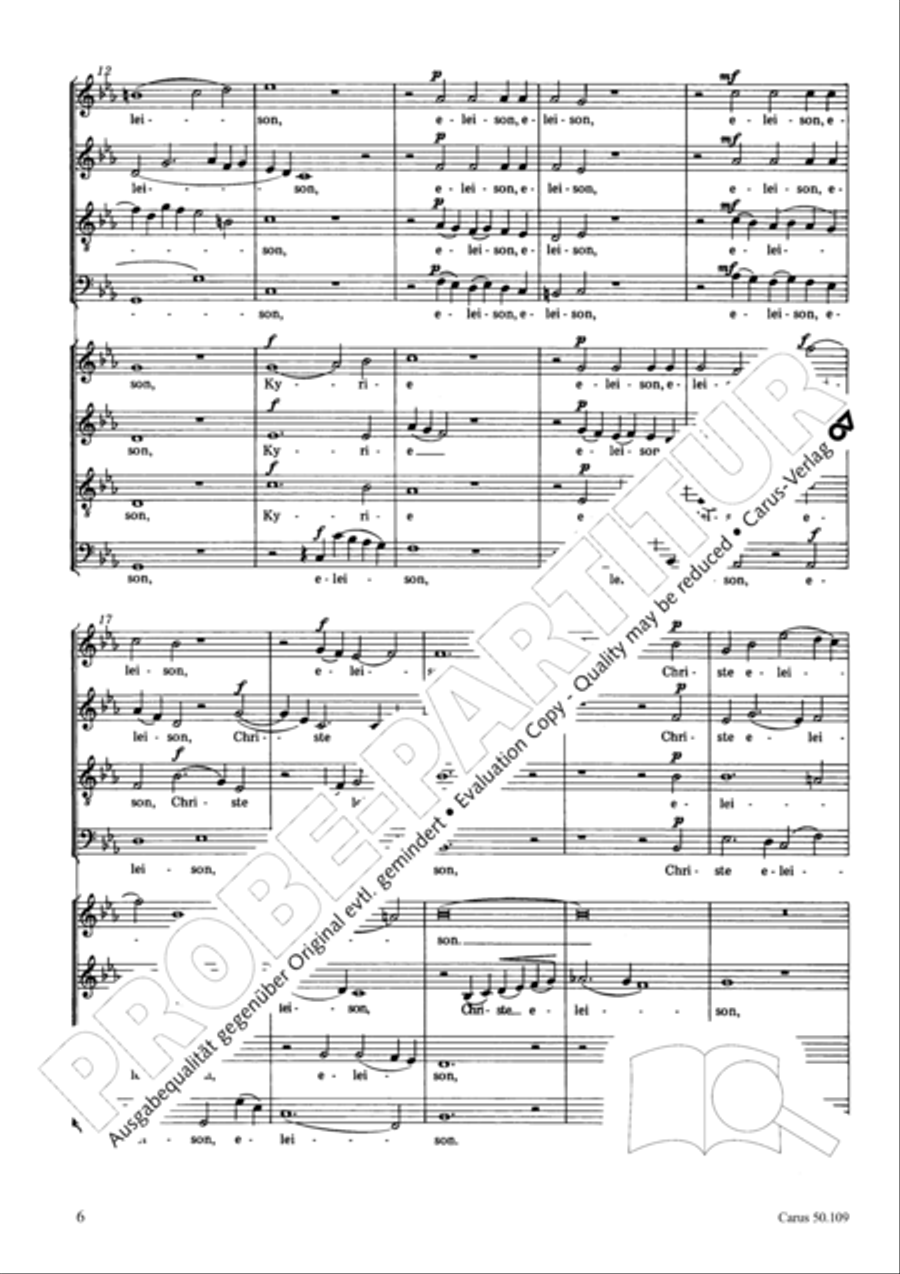 Mass in E flat major (Messe in Es) 4-Part scores gallery preview page 7