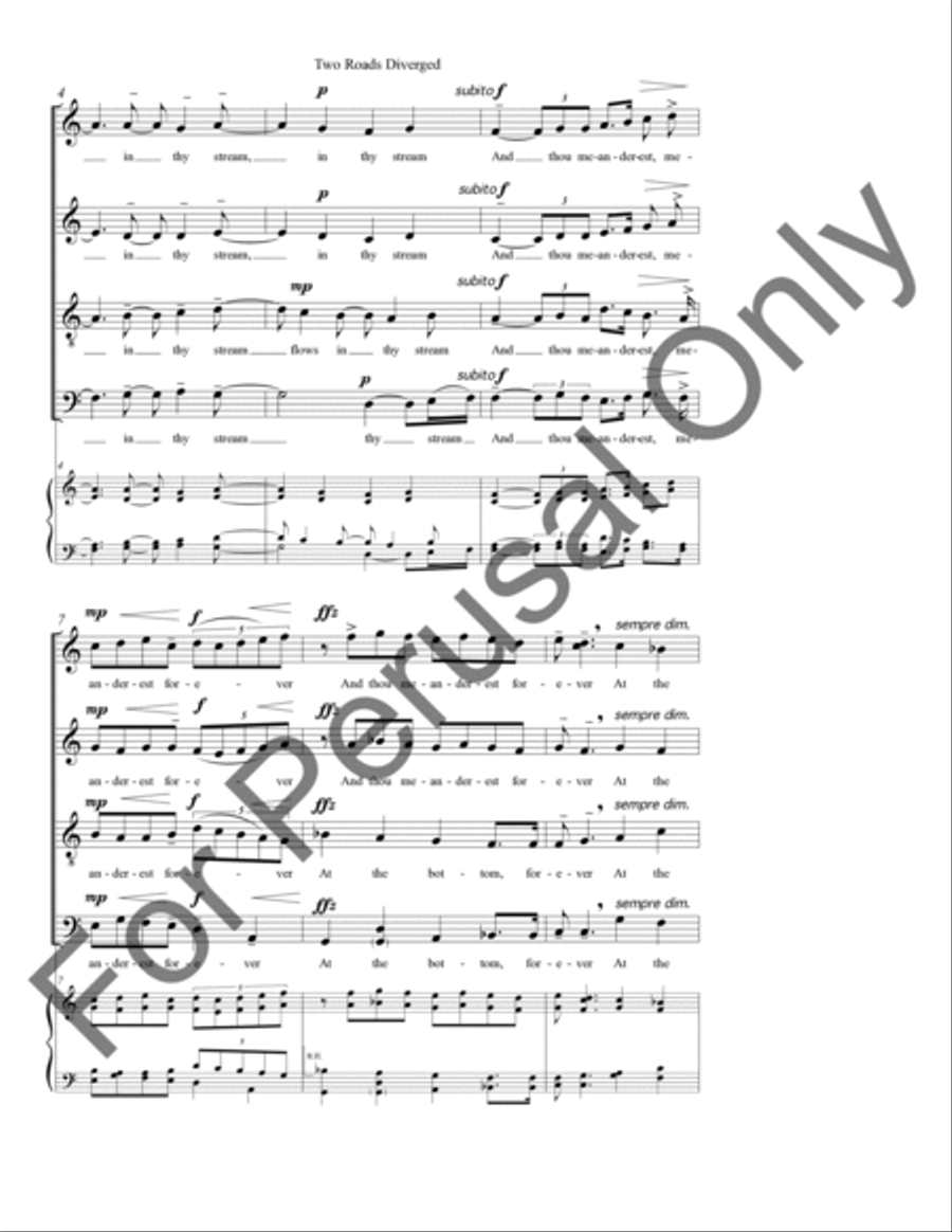 Two Roads Diverged 4-Part scores gallery preview page 3