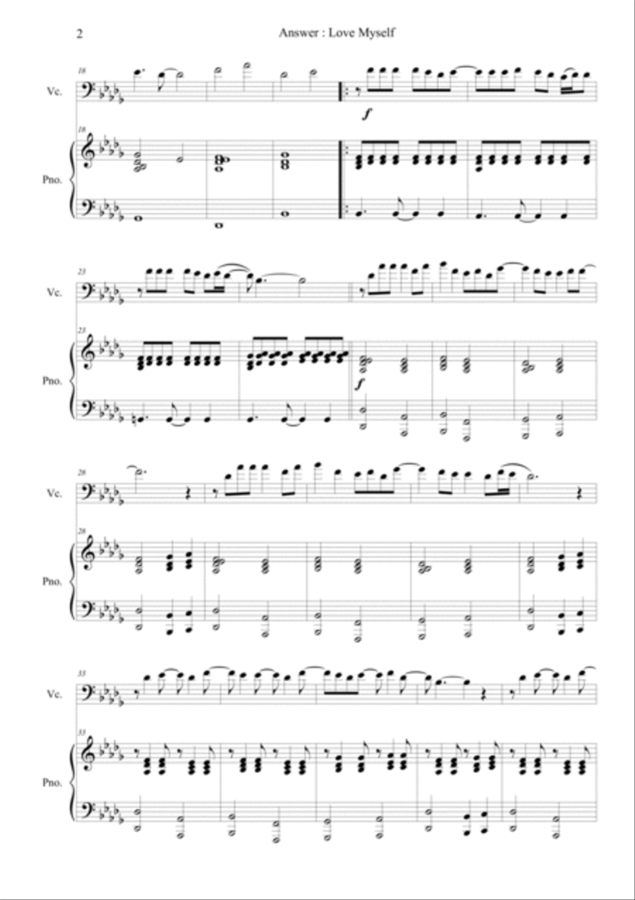 Answer : Love Myself Piano scores gallery preview page 2