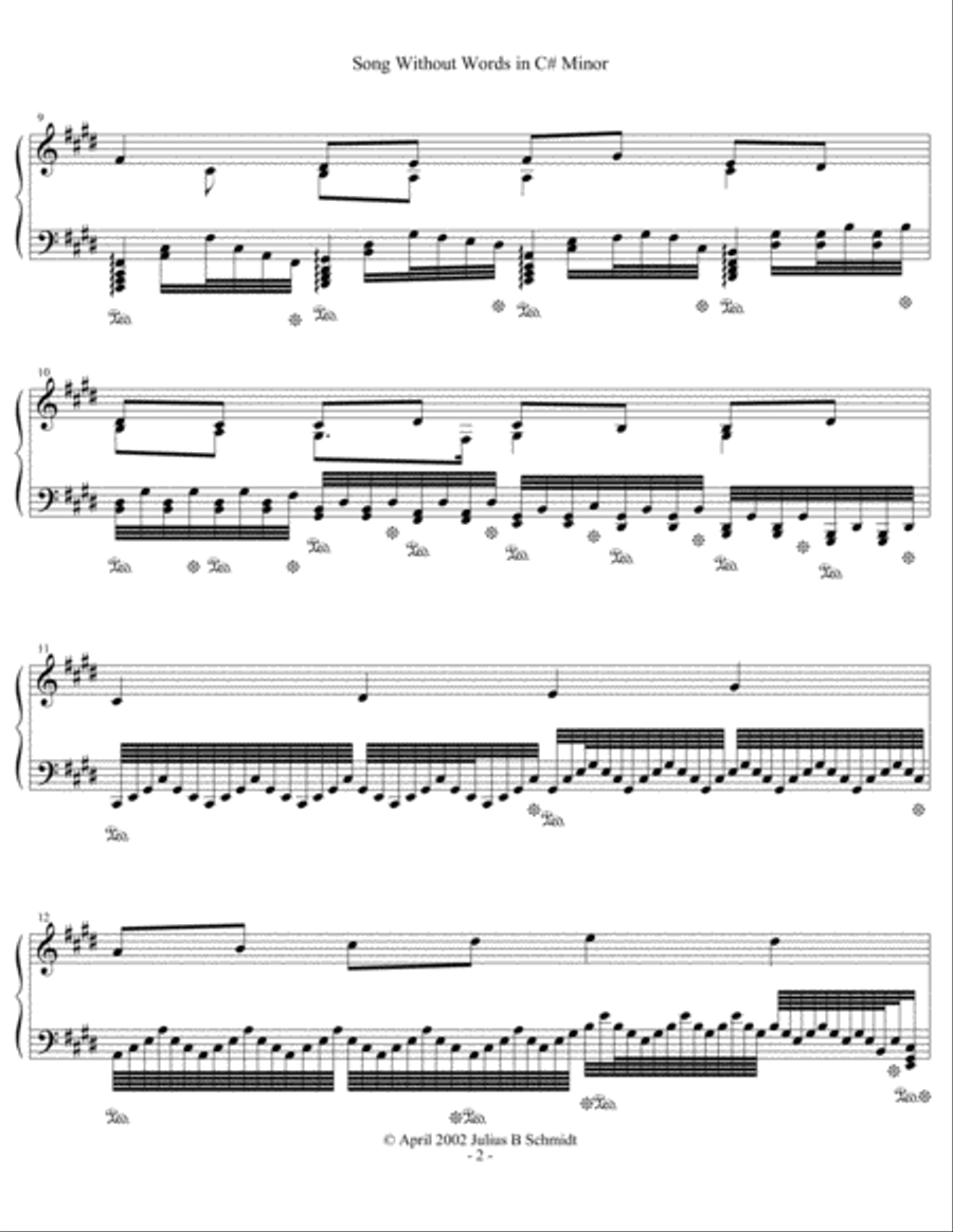 Song Without Words Set 2, No. 5 in C-Sharp minor Piano Solo scores gallery preview page 3