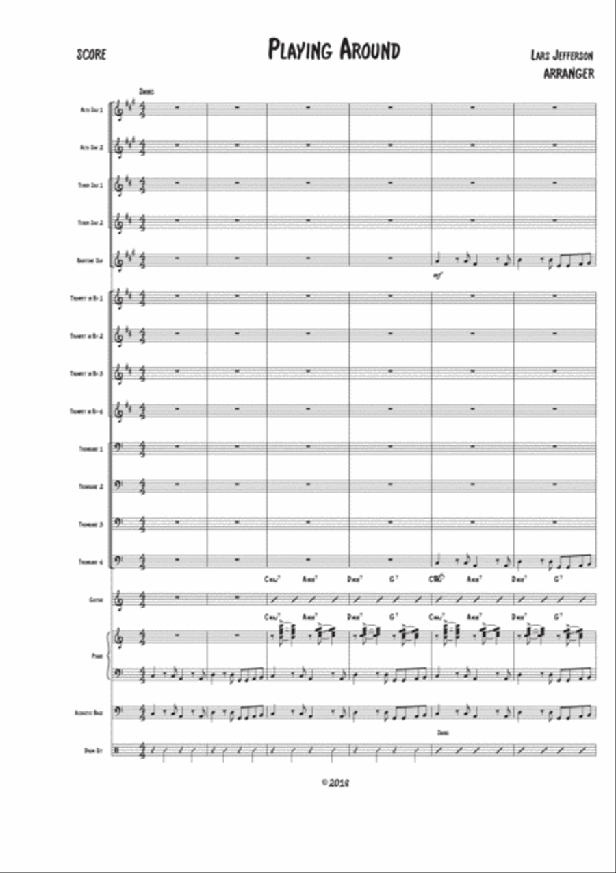 Playing Around with Modes Jazz Ensemble scores gallery preview page 1