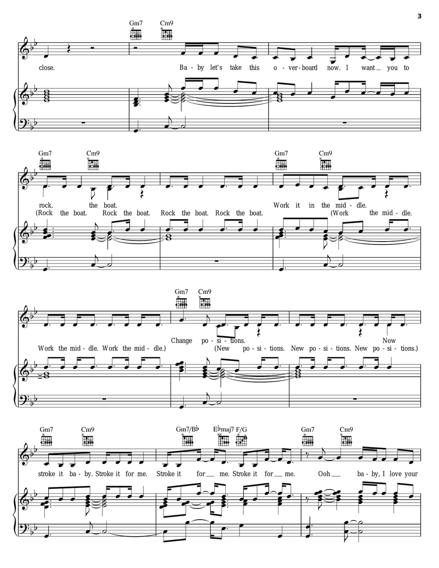 Rock The Boat Piano, Vocal, Guitar scores gallery preview page 3