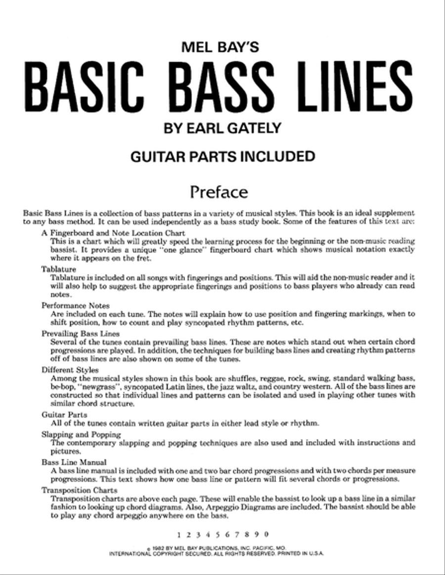 Basic Bass Lines Bass Guitar scores gallery preview page 2