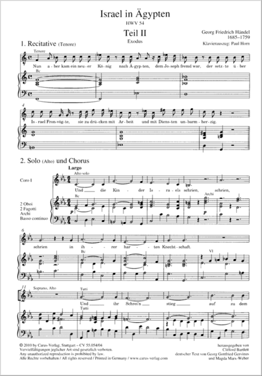 Israel in Egypt - Part II-III 4-Part scores gallery preview page 2