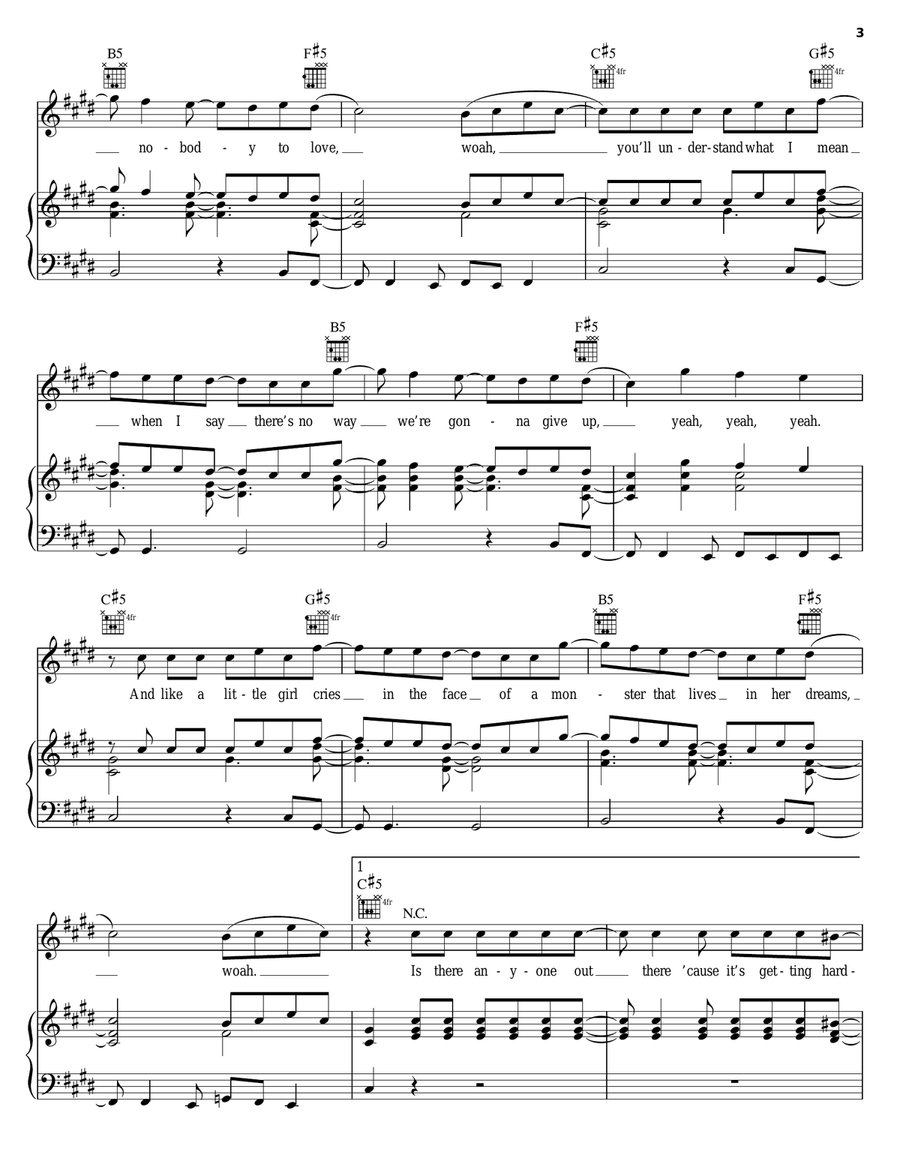 Harder To Breathe Piano, Vocal, Guitar scores gallery preview page 3