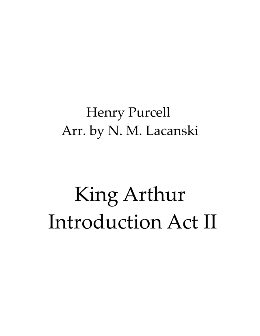 King Arthur Act II Introduction Woodwind Quartet scores gallery preview page 1