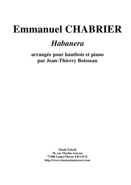 Emmanuel Chabrier: Habanera arranged for oboe and piano