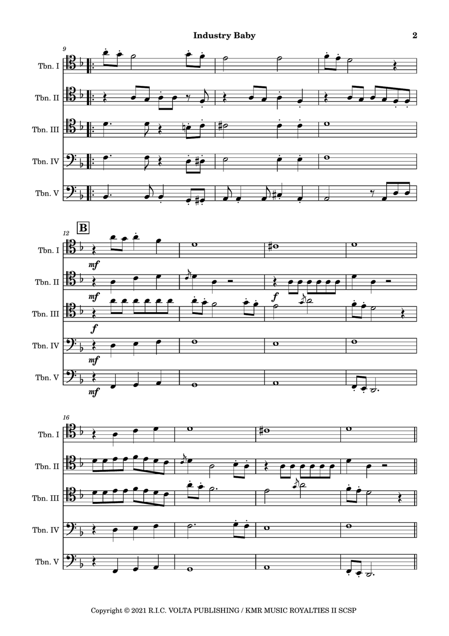 Industry Baby Brass Quintet scores gallery preview page 3