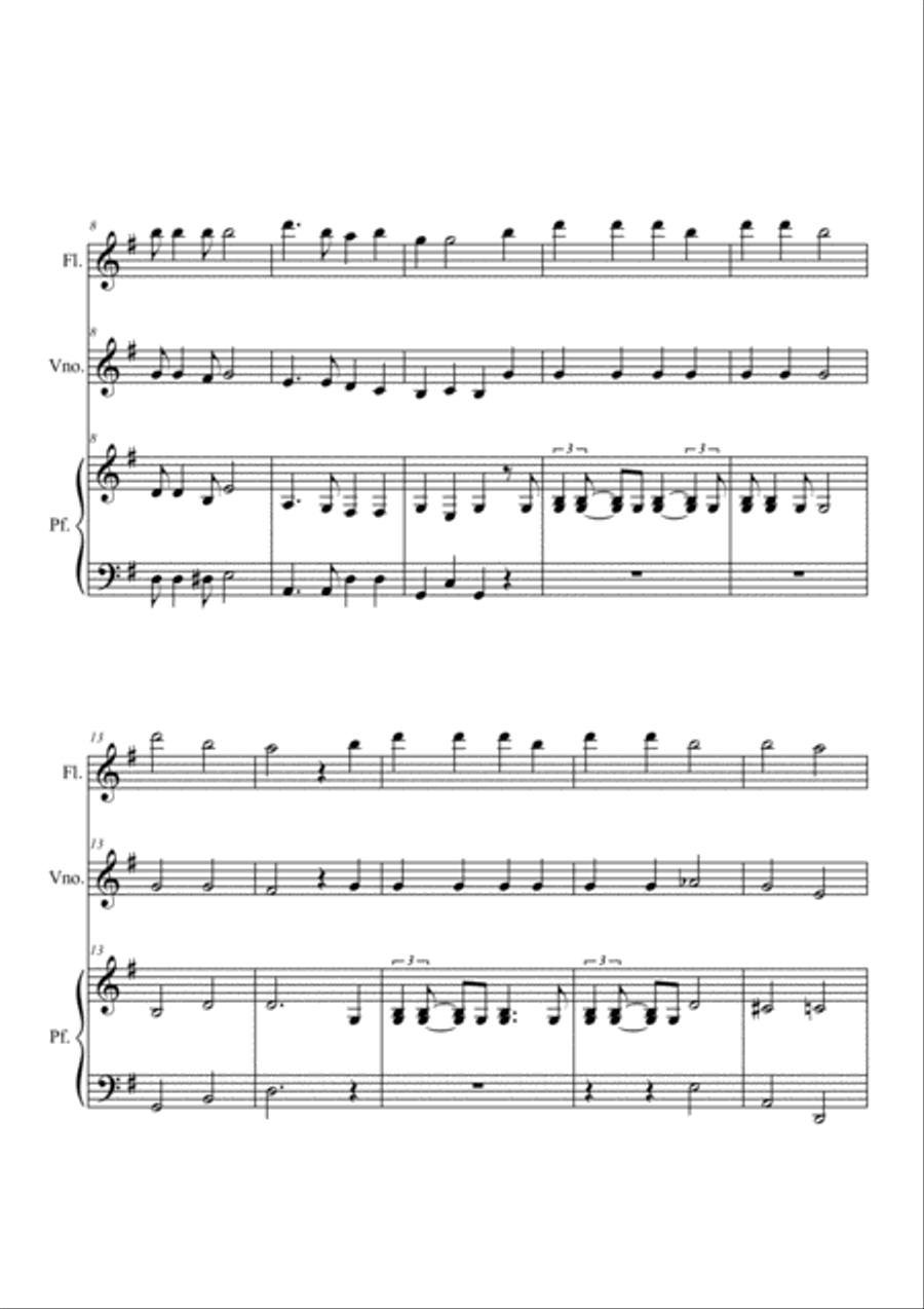 Nobody Knows Trio - spiritual Flute scores gallery preview page 2