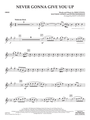 Book cover for Never Gonna Give You Up (arr. Matt Conaway) - Oboe
