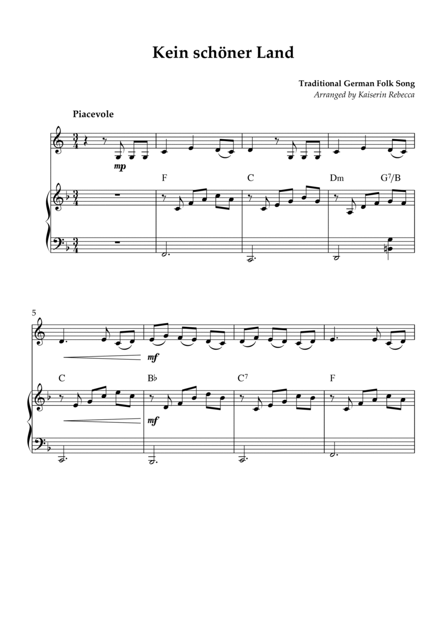Kein schöner Land Kein schöner Land Horn scores gallery preview page 1