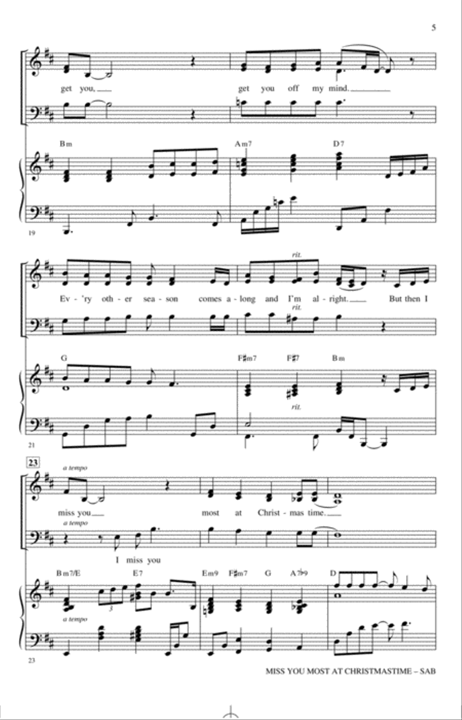 Miss You Most At Christmas Time 3-Part scores gallery preview page 4