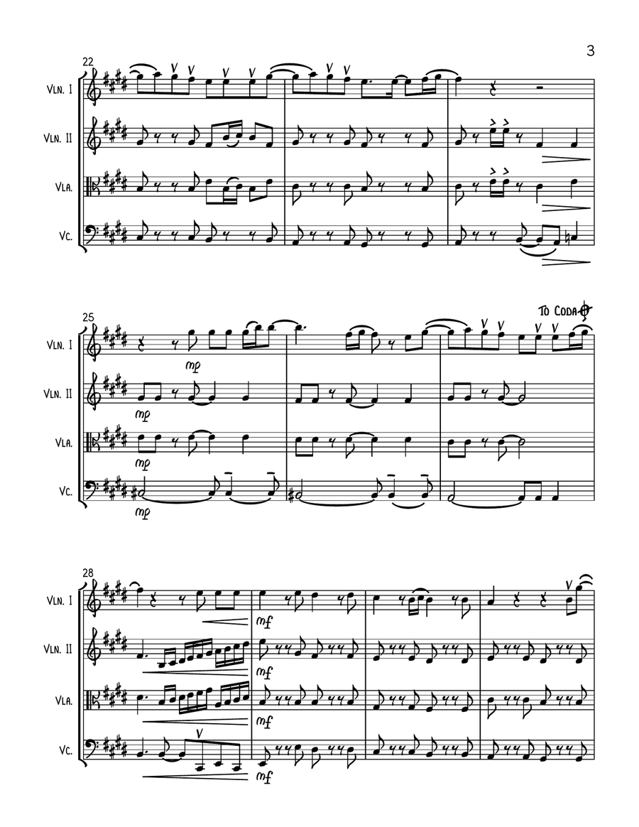 Permission To Dance String Quartet scores gallery preview page 3