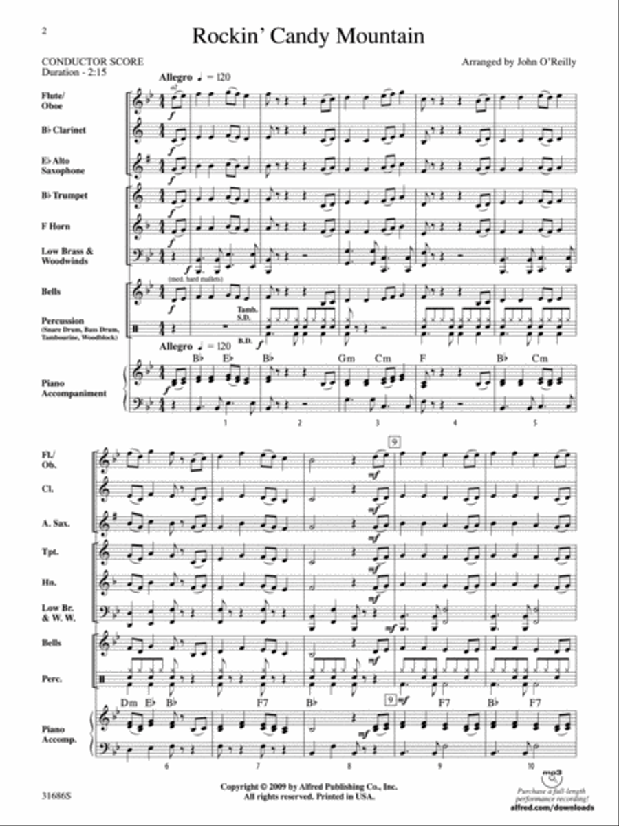 Rockin' Candy Mountain (score only) Concert Band scores gallery preview page 2
