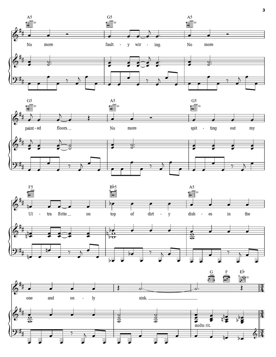 No More (from tick, tick... BOOM!) Guitar scores gallery preview page 3